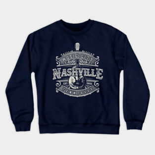Nashville Music City Tennessee Guitar Vintage Crewneck Sweatshirt