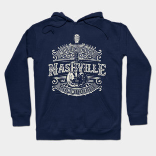 Nashville Music City Tennessee Guitar Vintage Hoodie