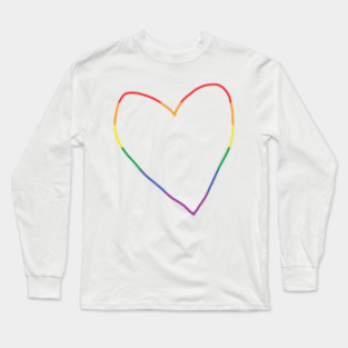 Pride Stripes Heart Line Valentines Day Long Sleeve T-Shirt