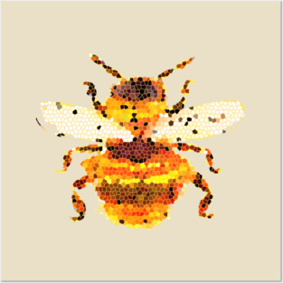 Mosaic Bumble Bee Posters and Art