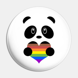 Pride Rainbow Heart Panda Pin