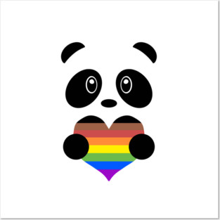 Pride Rainbow Heart Panda Posters and Art