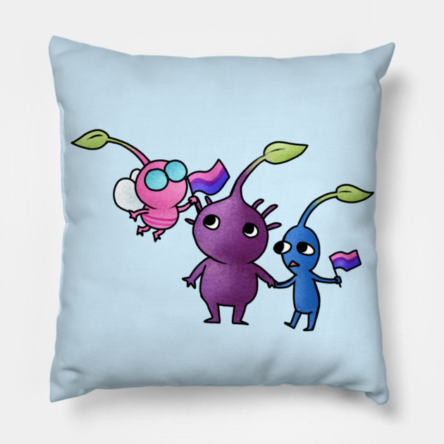Pride Pikmin Bi Pillow by KatieRose