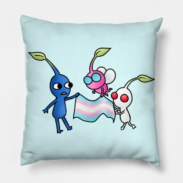Pride Pikmin Trans Pillow by KatieRose