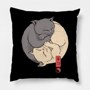 Yin Yang Cats Pillow
