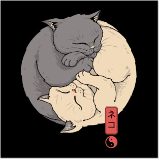 Yin Yang Cats Posters and Art