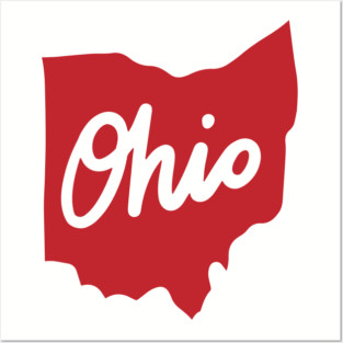 State of Ohio Retro Script Graphic Posters and Art