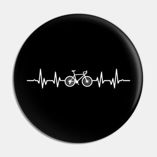 Bicycle Heartbeat - cycling lover gift Pin