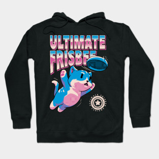 Ultimate Frisbee Cat - Retro Frisbee cat Bid Bidginity | Diving for the disc | Perfect Gift for the Pro Ultimate Frisbee Player Professional Hoodie