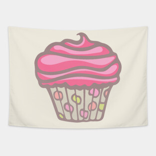 POLKA DOT CUPCAKE DREAMS Party Pink Buttercream Icing - UnBlink Studio by Jackie Tahara Tapestry