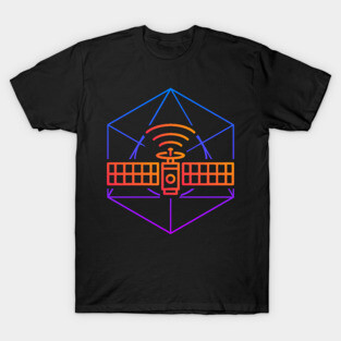 Retro 80s Space Satellite Icon T-Shirt
