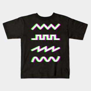 Glitch Synthesizer Audio Waveforms Kids T-Shirt