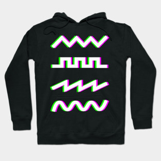 Glitch Synthesizer Audio Waveforms Hoodie