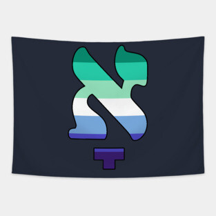 Kometz Aleph (Gay Man Pride Colors) Tapestry