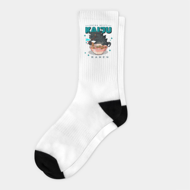 Kaiju Ramen Extra Spicy Asian Design Socks by Joaddo