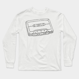 Cassette Tape Outline - Black Long Sleeve T-Shirt