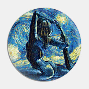 Yoga Van Gogh Style Pin