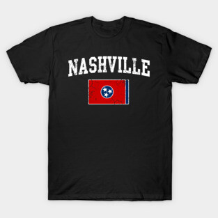 Nashville Tennessee Flag Vintage Distressed T-Shirt
