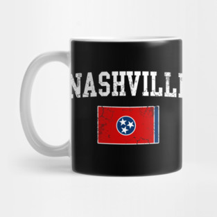 Nashville Tennessee Flag Vintage Distressed Mug
