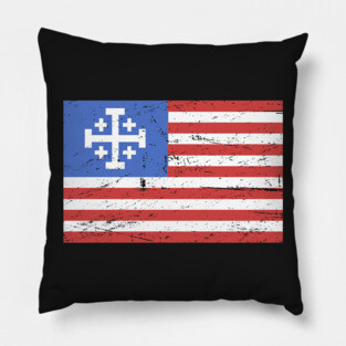 United States Flag With Knights Templar Cross Pillow