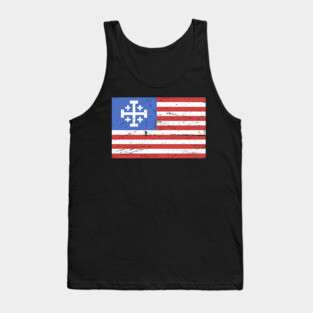 United States Flag With Knights Templar Cross Tank Top