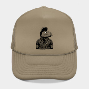 Crested Punk Velociraptor Hat