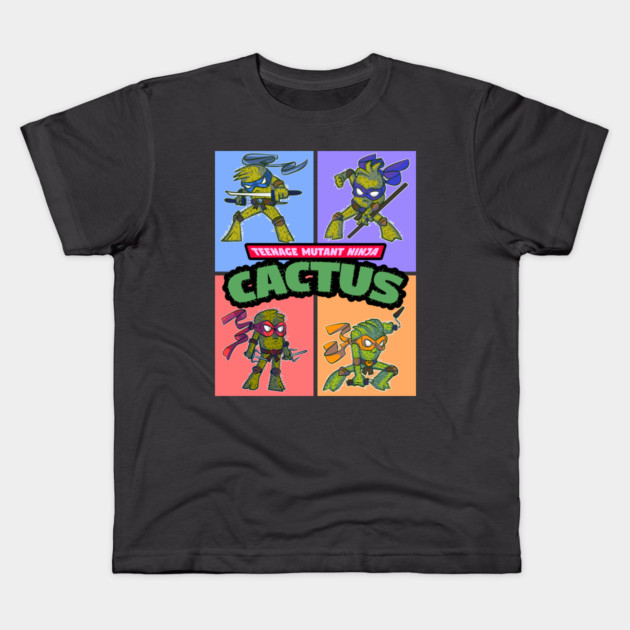 NINJA CACTUS Kids T-Shirt by droidmonkey