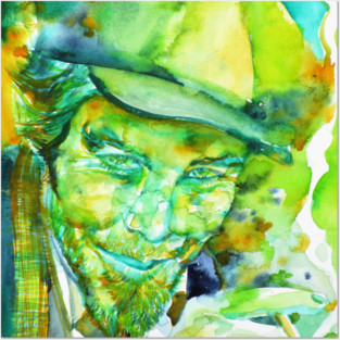 TOM WAITS watercolor portrait .1 Posters and Art