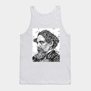 CHARLES DICKENS - ink portrait .2 Tank Top