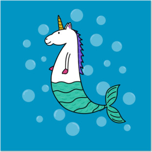 Unicorn Mermaid Posters and Art
