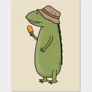 Lizard Monster with Popsicle Posters and Art