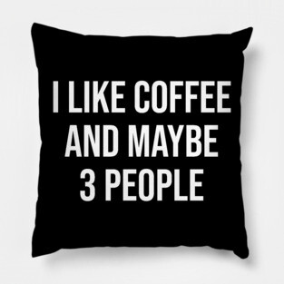 I Like Coffee and Maybe 3 People Pillow