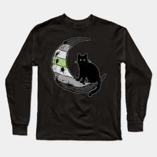 Agender Cat Moon Long Sleeve T-Shirt