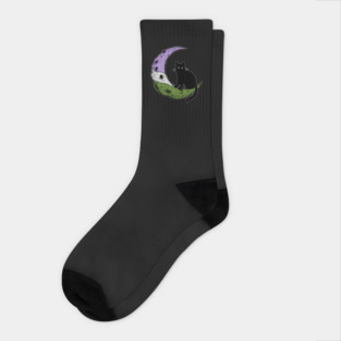 Genderqueer Cat Moon Socks