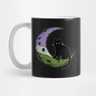 Genderqueer Cat Moon Mug