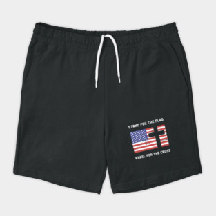 Stand For The American Flag, Kneel For The Christian Cross Shorts