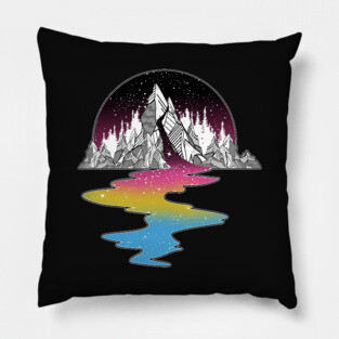Pansexual Mountain River Pillow