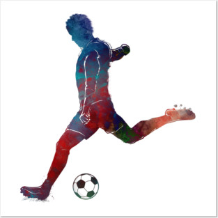 Football player sport art #football #soccer Posters and Art