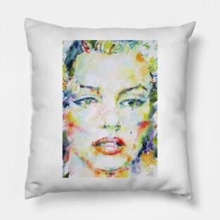 MARILYN MONROE watercolor portrait .6 Pillow