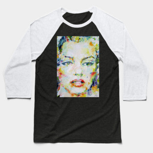 MARILYN MONROE watercolor portrait .6 Baseball T-Shirt