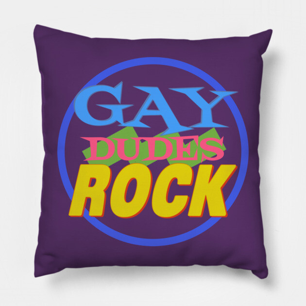 Gay Dudes Rock Pillow by Jim and Them