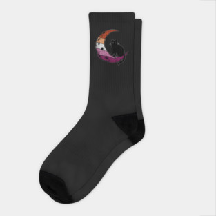 Lesbian Cat Moon Socks