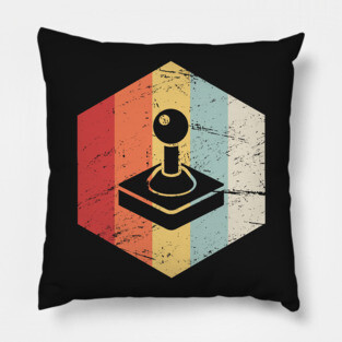 Vintage Arcade Joystick Icon Pillow