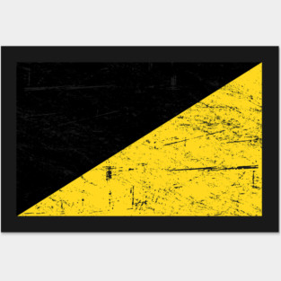 Distressed AnCap Anarcho Capitalist Flag Posters and Art