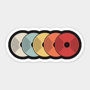 Retro Vinyl Records Sticker