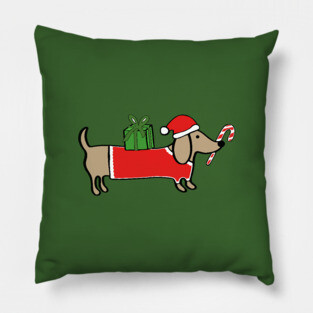 Christmas dachshund Pillow