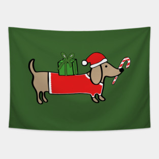 Christmas dachshund Tapestry
