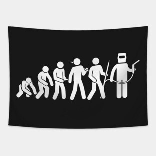 Evolution Of A Welder | Funny Welding Design Tapestry