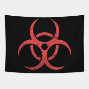 Distressed Zombie Apocalypse Biohazard Sign Tapestry