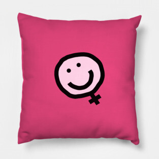 Minimal Feminist Female Smile Pillow